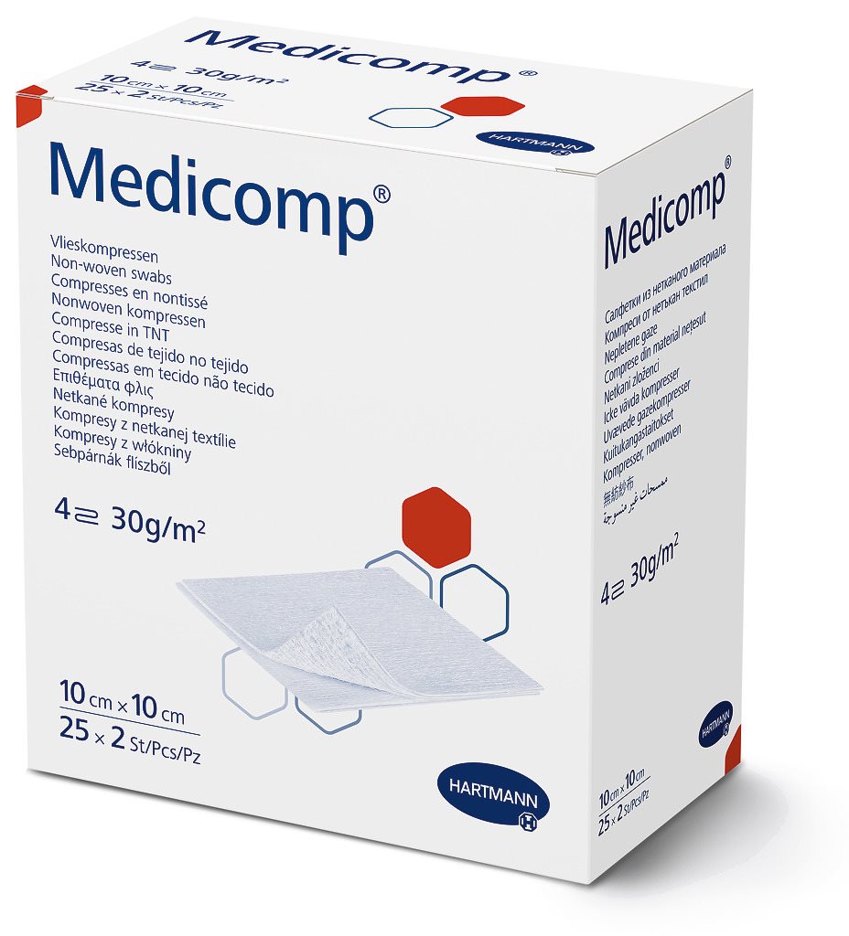 MEDICOMP Compresses Stériles 4 plis 10x10cm | Lot de 40 (5 paquets)