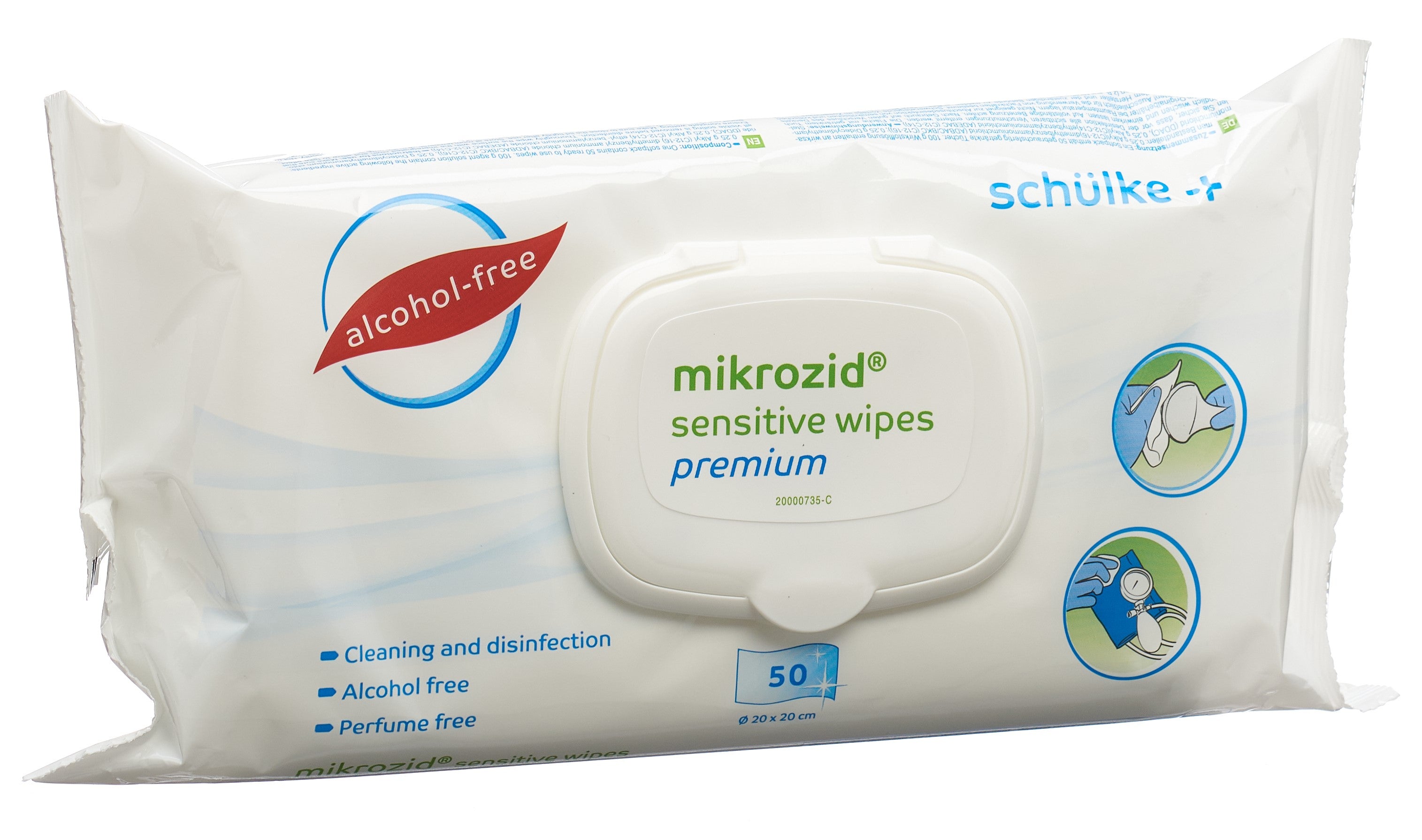 MIKROZID Sensitive Lingettes Nettoyantes Premium 50 Pièces