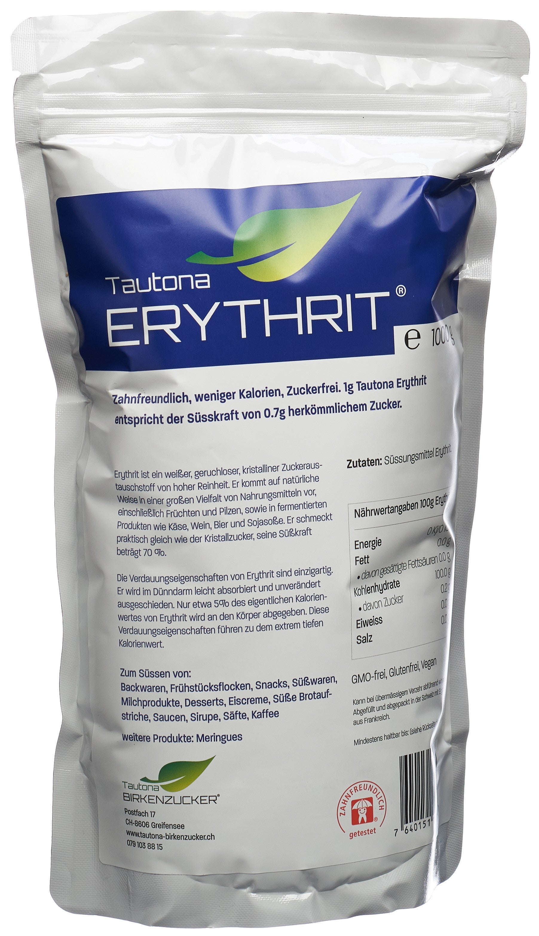 TAUTONA Erythritol 1 kg | Édulcorant Naturel Sans Calories