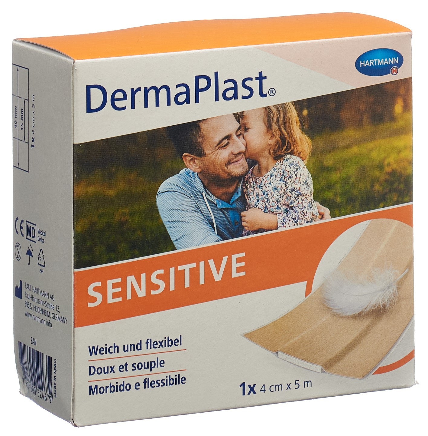 DERMAPLAST SENSITIVE Pansement Rapide 4 cm x 5 m | Soin Peau Sensible