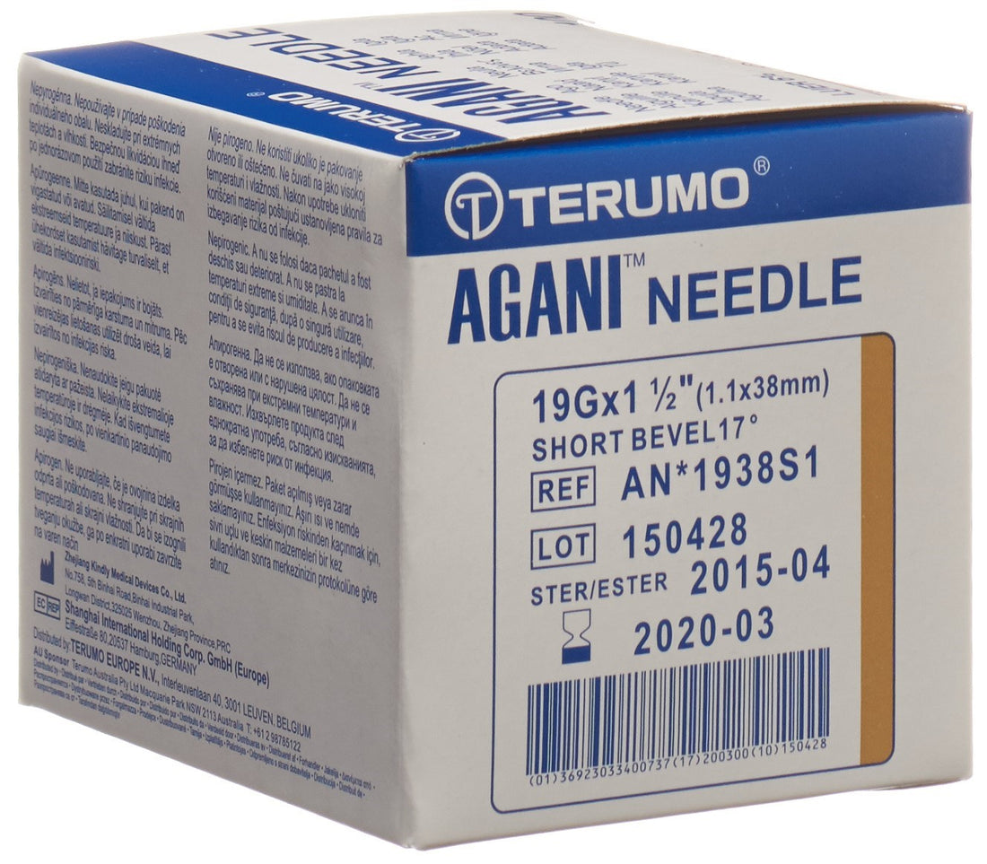 TERUMO Aiguille USA Unique 19G 1.1x38mm Ivoire 100 pcs | Dispositif Médical