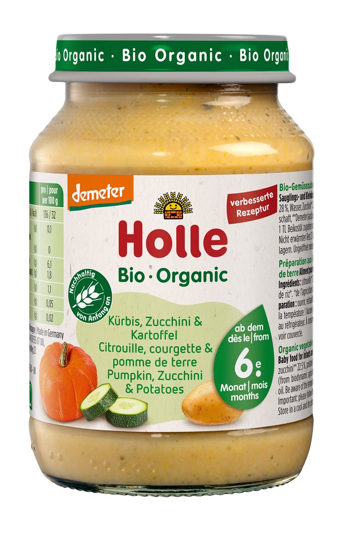 Holle Citrouille Courgette Pomme &amp; Patate Bio 190 g