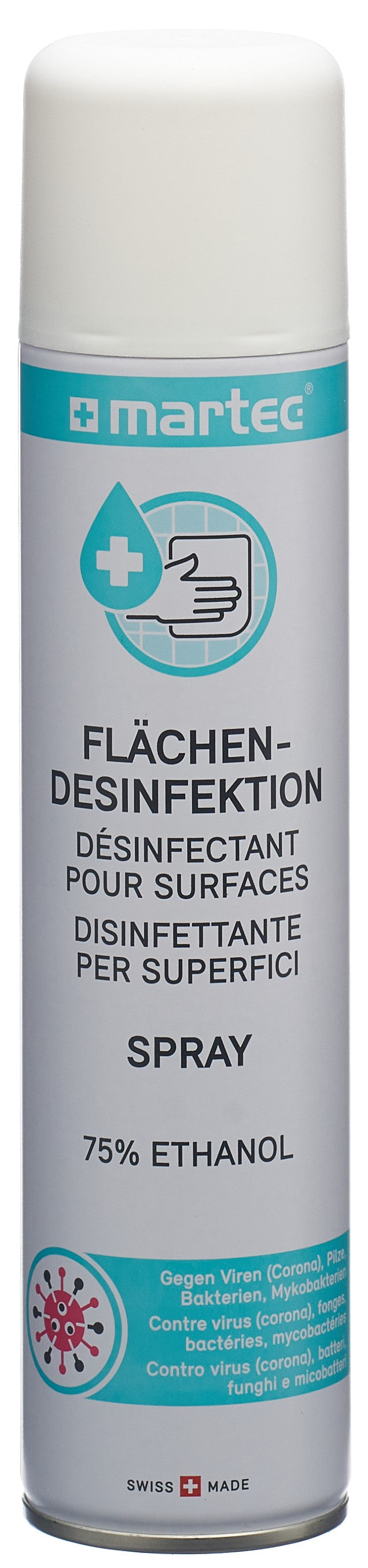 MARTEC Désinfectant Surfaces Aérosol 300ml | Action Rapide &amp; Efficace