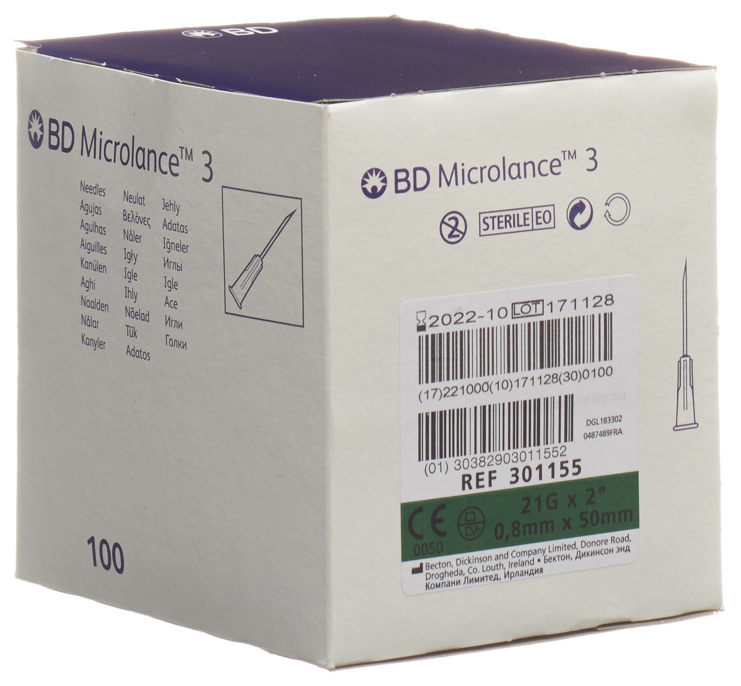 BD Microlance Aiguilles 0.80 x 50 mm Vert 100 Pcs | Dispositif Médical Stérile