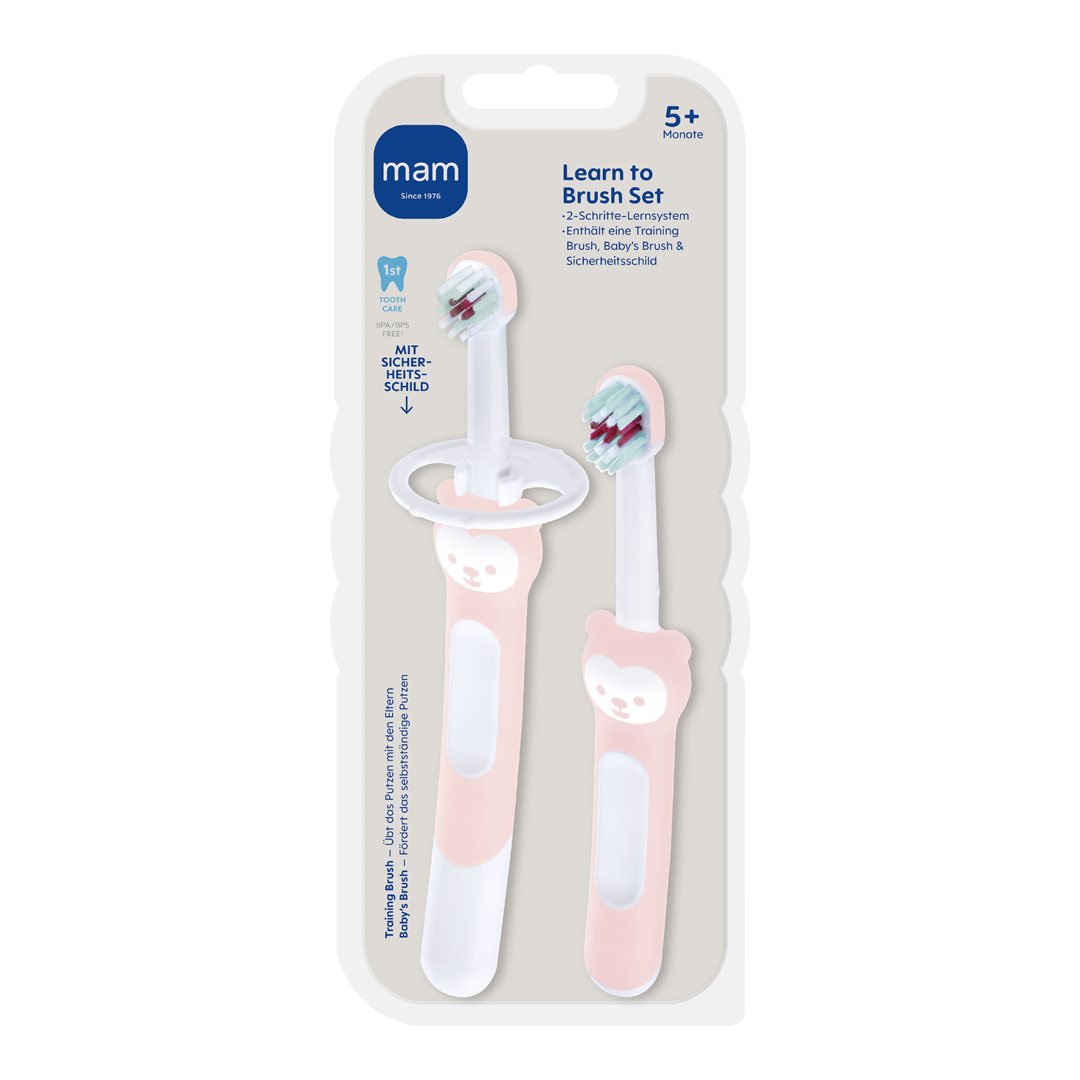MAM Learn to Brush Set brosse à dents 5 mois+ Bébé | Apprentissage Doux