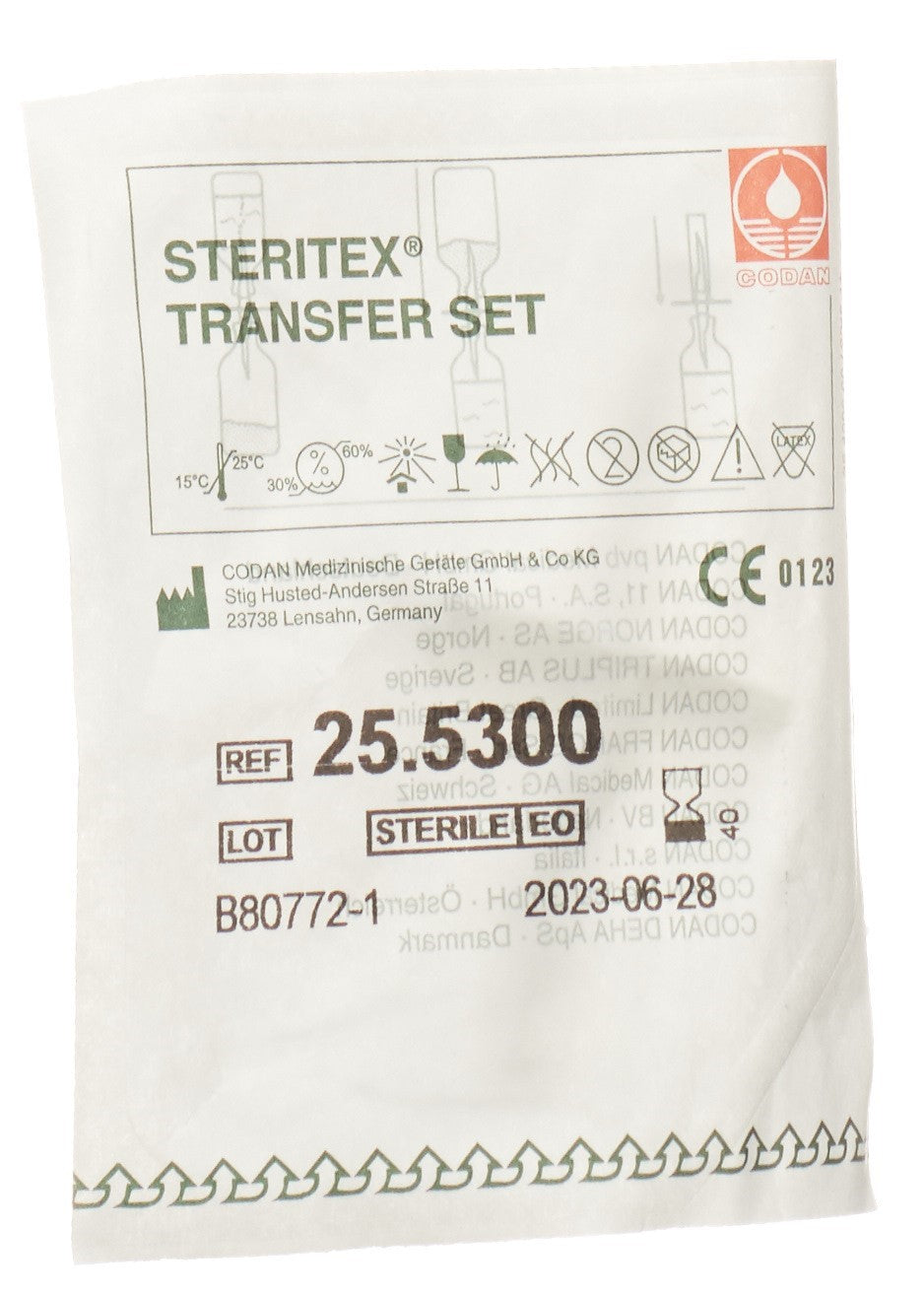 CODAN Set de Transfert 71mm 2 Canaux pour Flacon en Verre | Dispositif Médical Essentiel