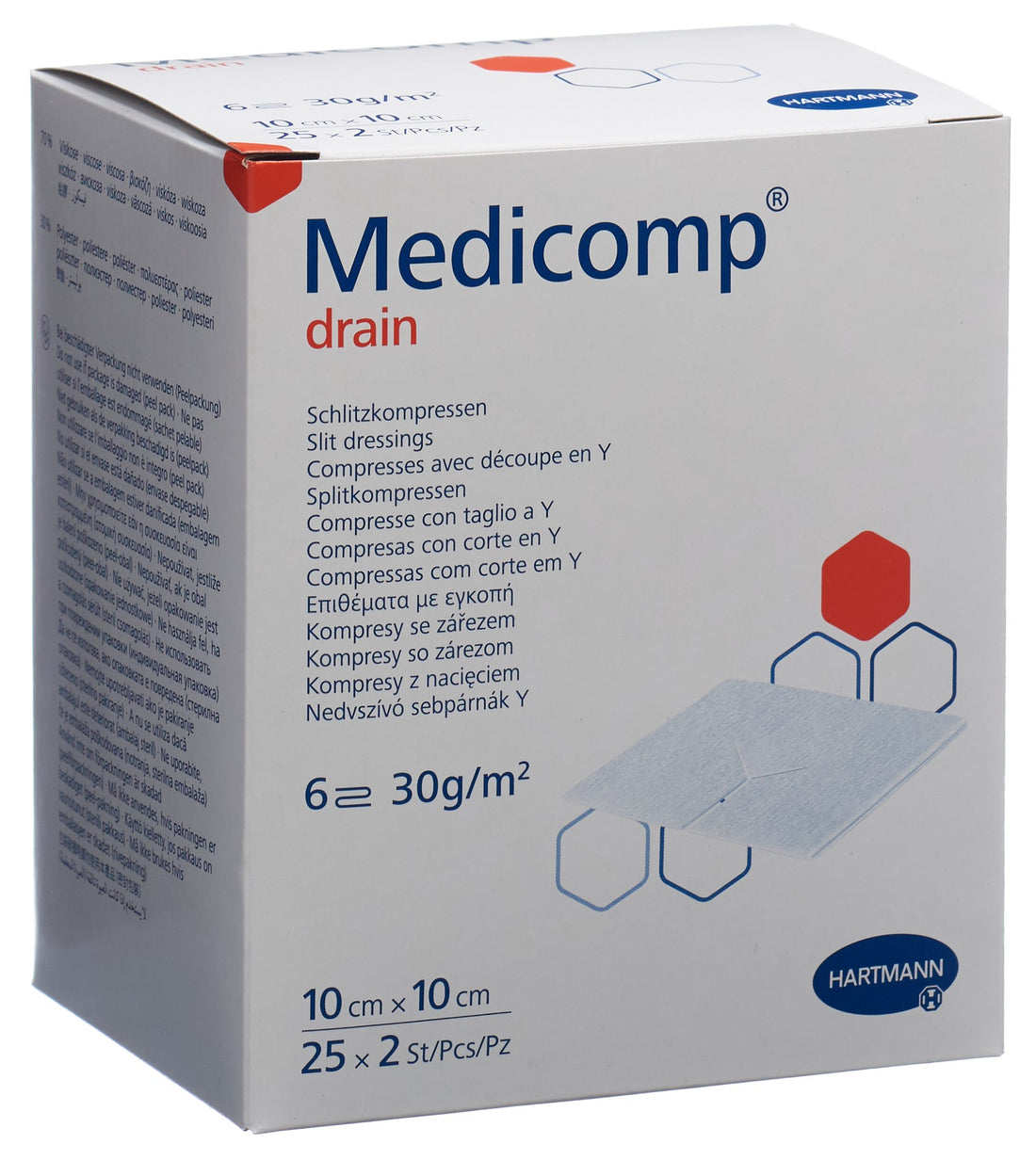 MEDICOMP Compresses de Gaze Stériles 10x10cm | 25 Sachets de 2 Pièces