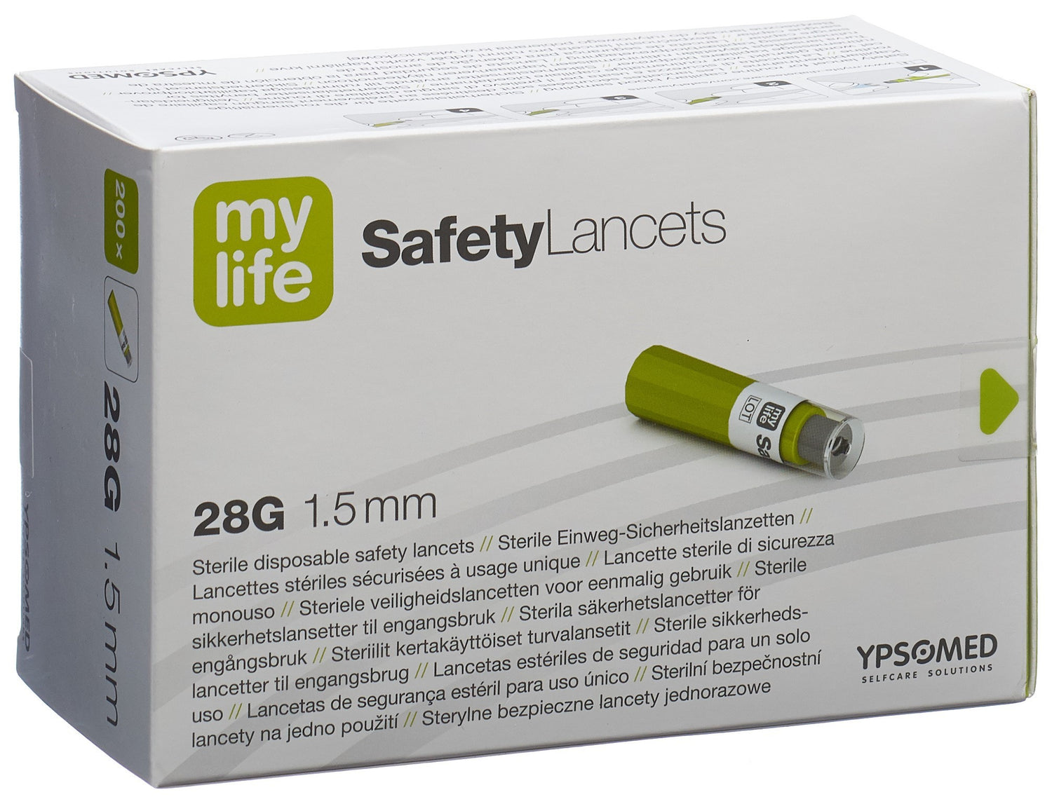 MYLIFE SafetyLancets 28G Lancettes pour Glycémie | 200 Pièces