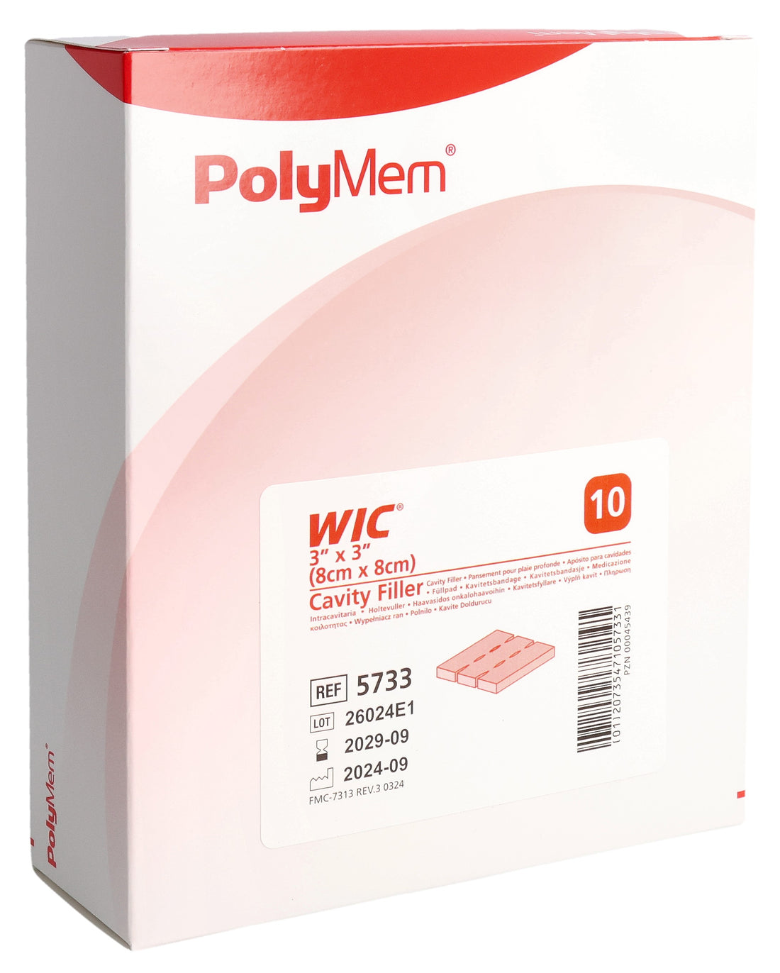 POLYMEM WIC Pansement Cavitaire 8 x 8 cm | Lot de 10