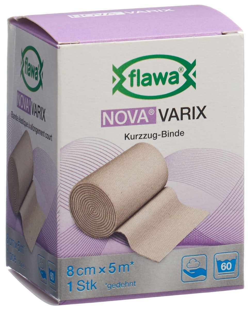 FLAWA NOVA Varix Bande Compression Jambes 8 cm x 5 m | Soin Jambes Lourdes