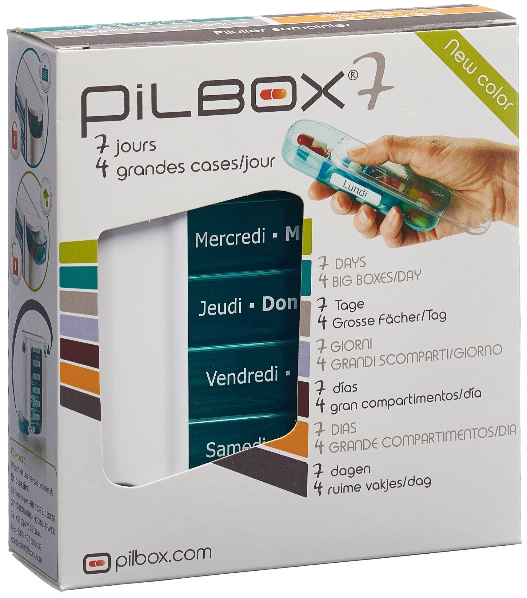 PILBOX 7 Jours Distributeur Médicaments Organisateur Quotidien | Boîte Pilulier