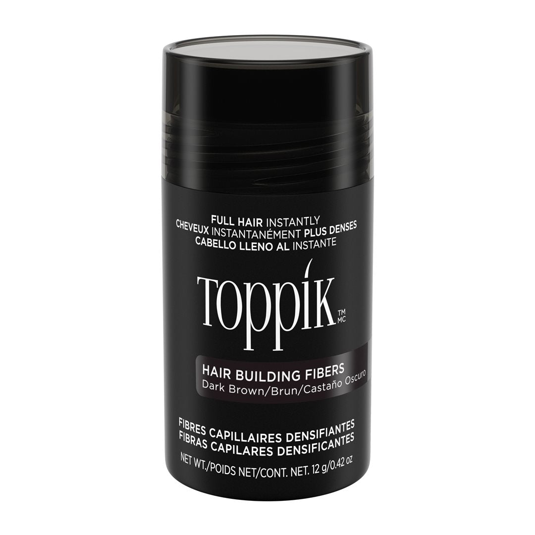 TOPPIK Fibres Capillaires Brun Foncé - Densité Immédiate | Boîte 12 g