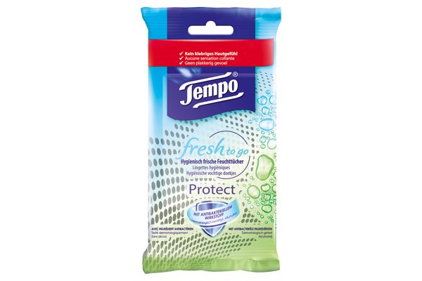 TEMPO Lingettes Mains Protect 10 Pièces | Fraîcheur &amp; Hygiène