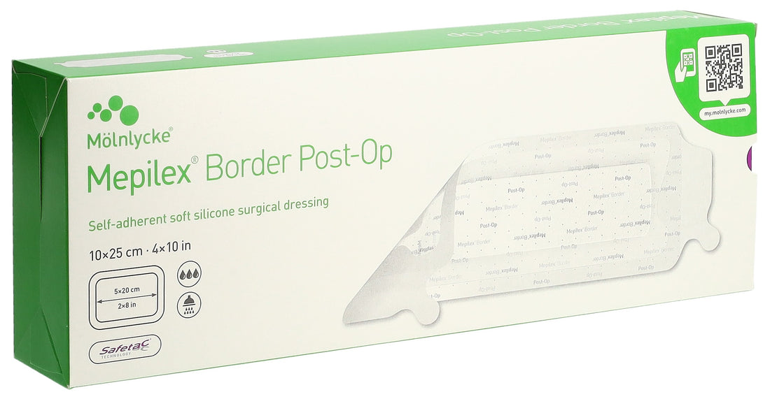 Mölnlycke MEPILEX Border Post-Op Pansement Adhésif 10x25cm 10 Pièces