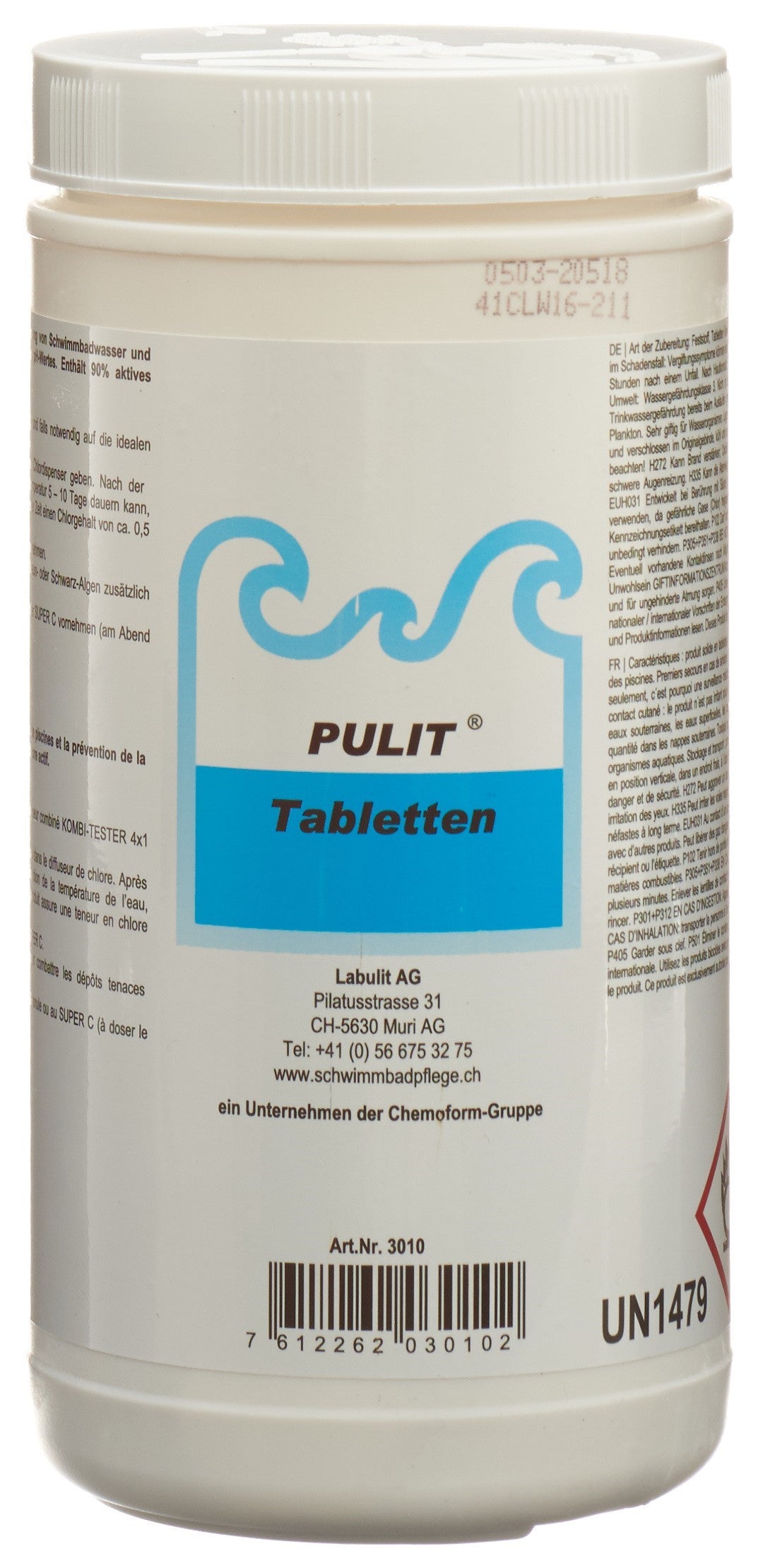 PULIT Comprimés Chlore 1kg Désinfectant Piscine | Efficace