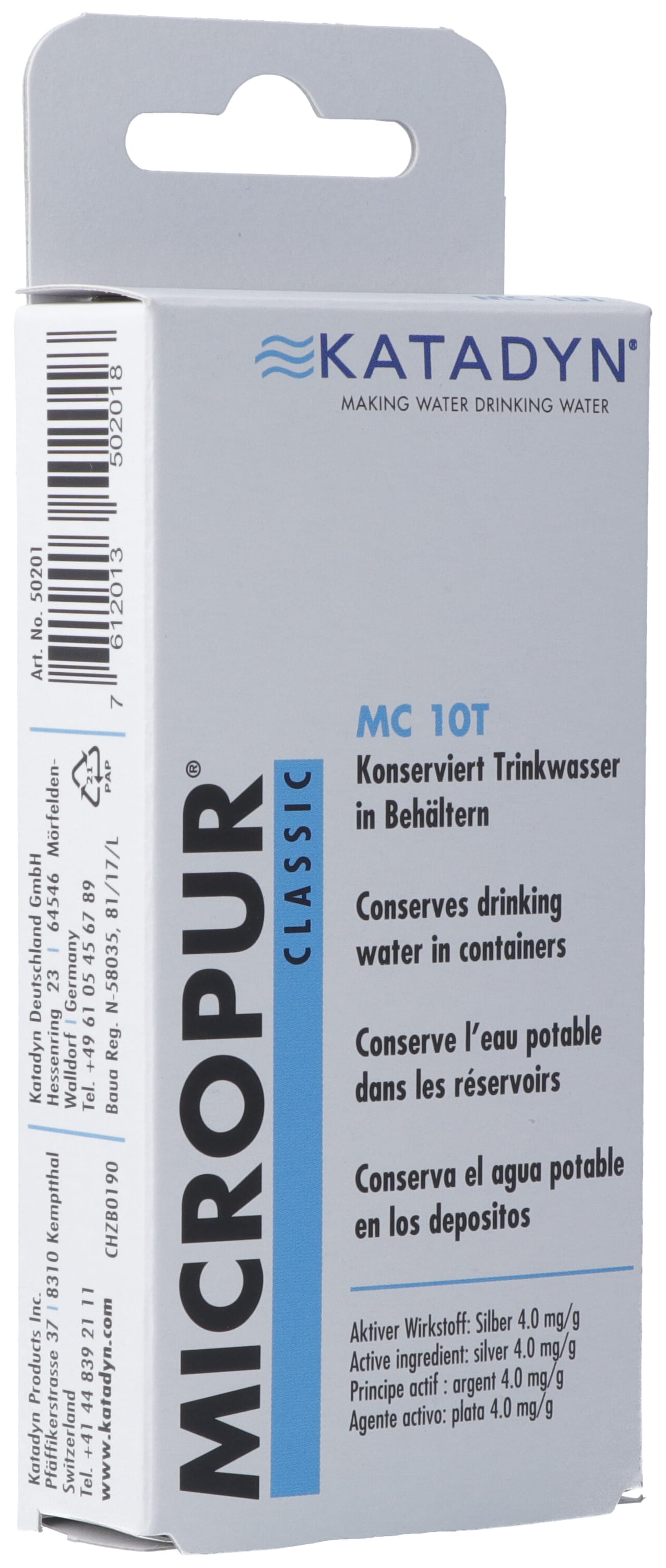 Micropur Classic MC 10T Purification Eau Potable | 40 comprimés