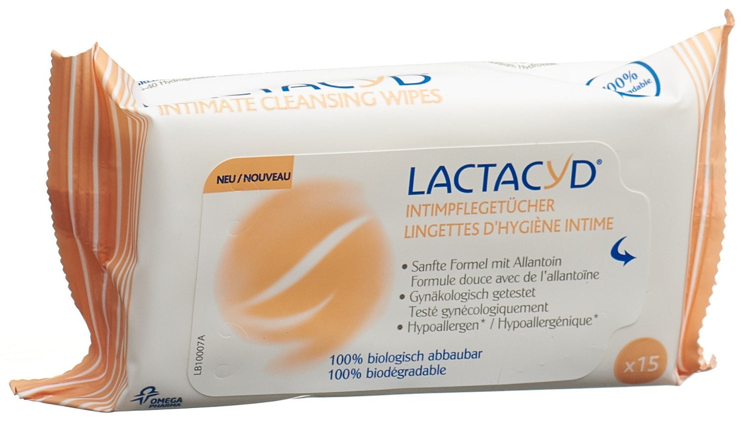 LACTACYD Lingettes Hygiène Intime Douceur 15 Lingettes