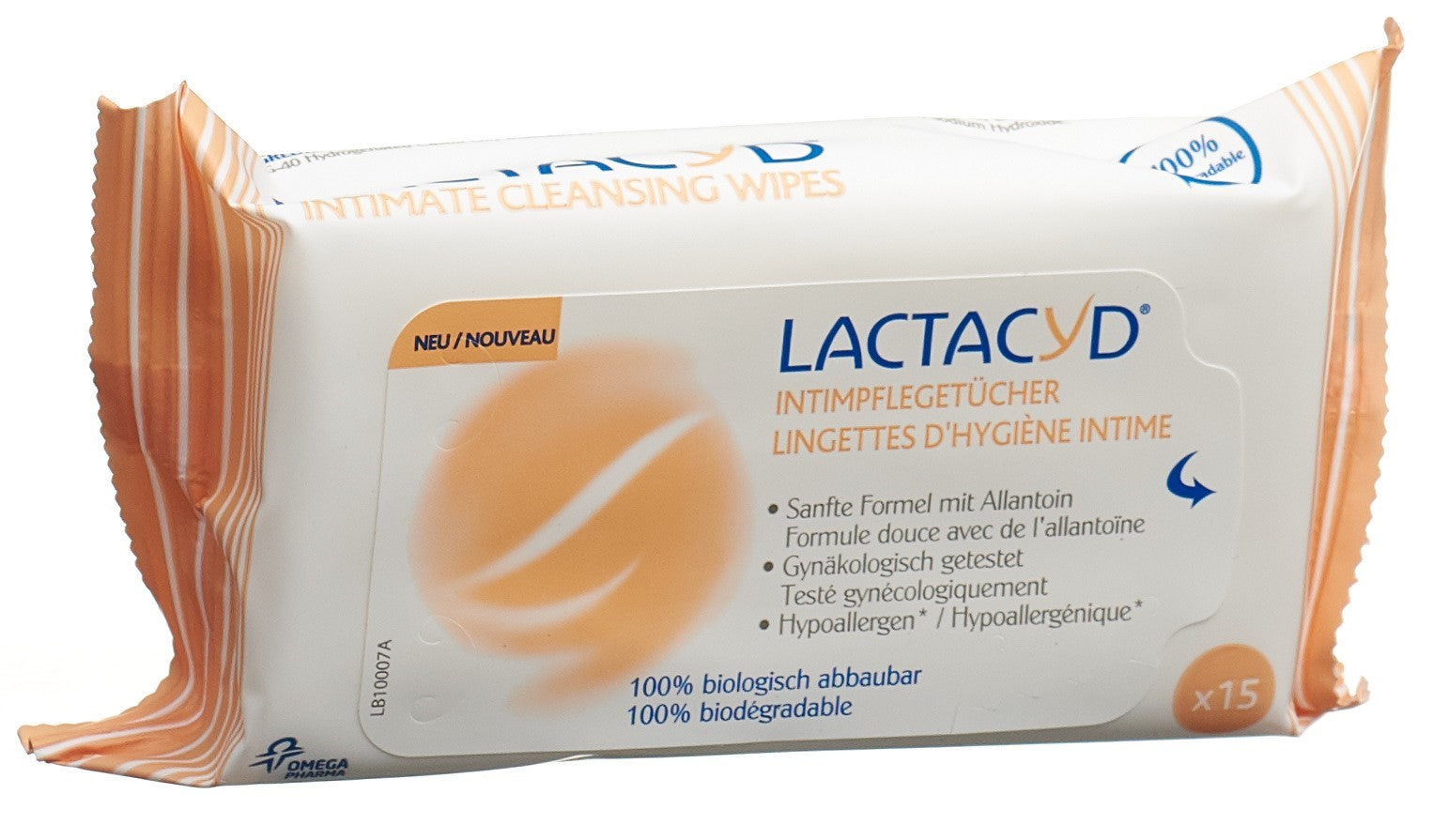 LACTACYD Lingettes Hygiène Intime Douceur 15 Lingettes