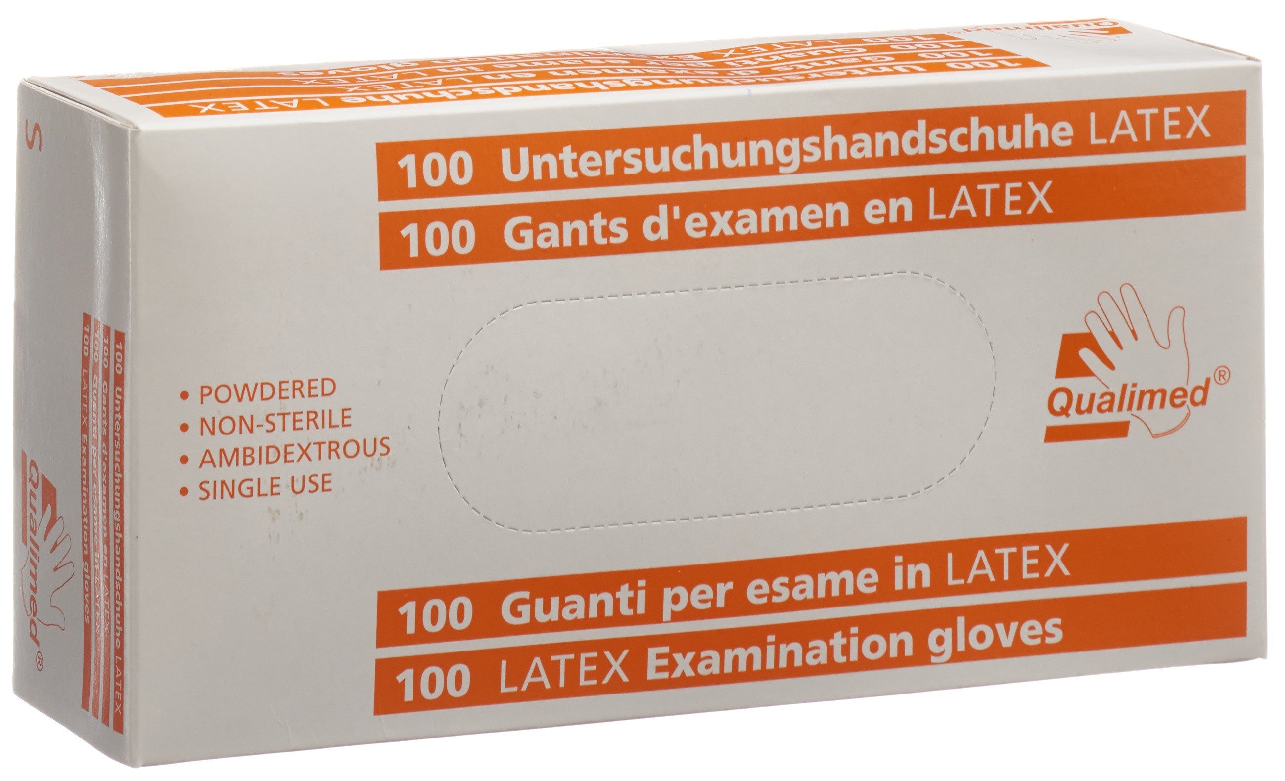 QUALIMED gant examen latex S poudr n sté 100 pce