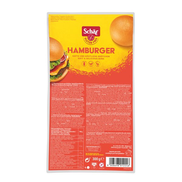 Schär Pain à Hamburger Sans Gluten 4 x 75 g