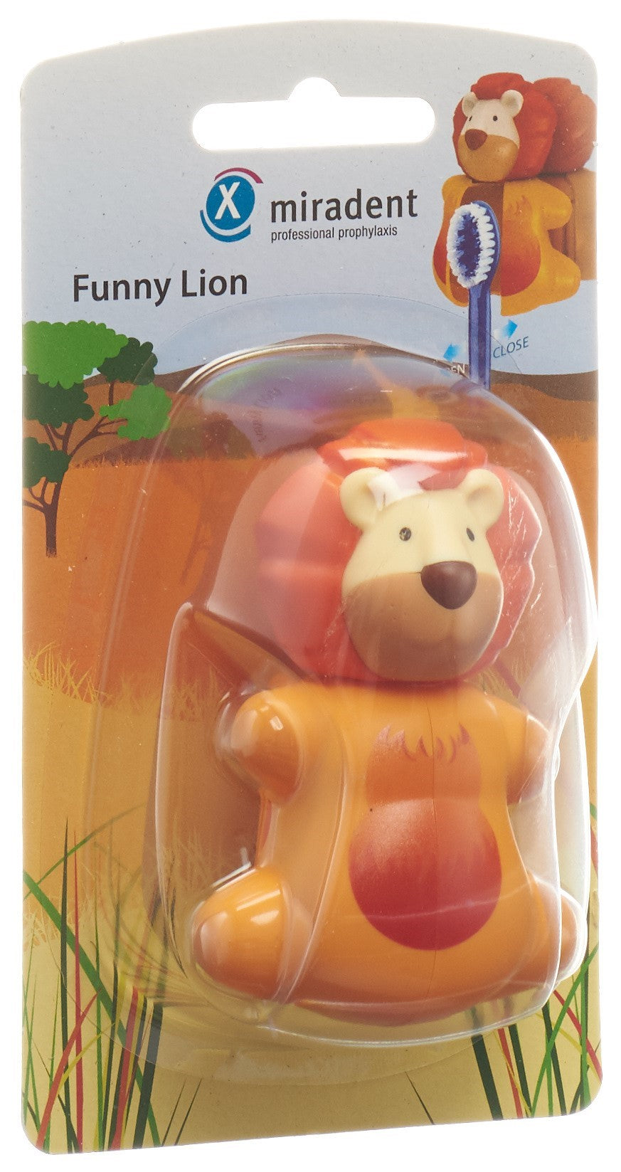 MIRADENT Funny Snapper Porte-Brosse à Dents Lion - Hygiène Dentaire Ludique | Accessoire