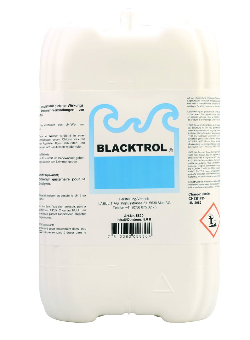 BLACKTROL Algicide Liquide 5L : Traitement Efficace Piscine | 5 Litres