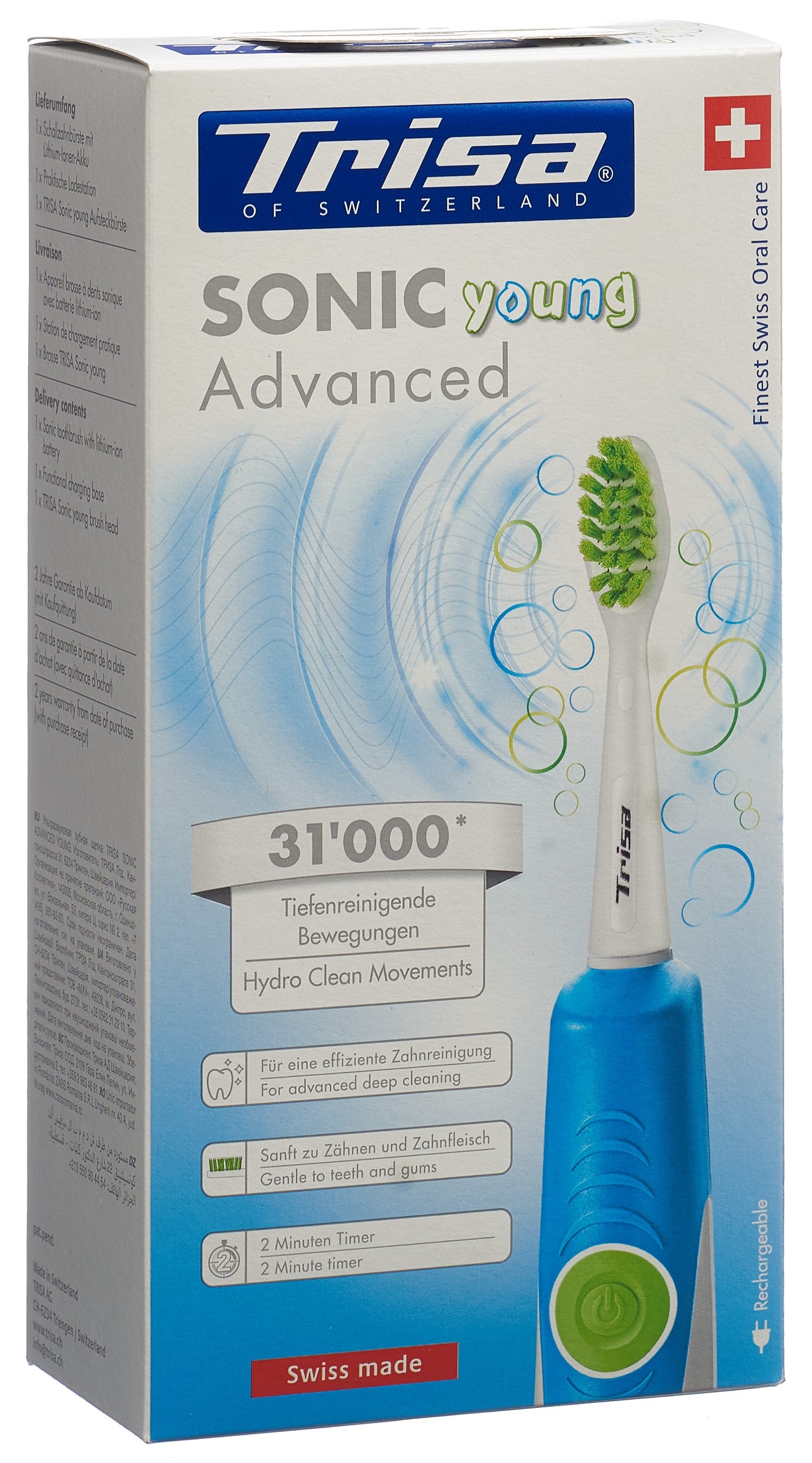 TRISA Sonic Advanced Brosse à Dents Sonique Jeune | Nettoyage Profond