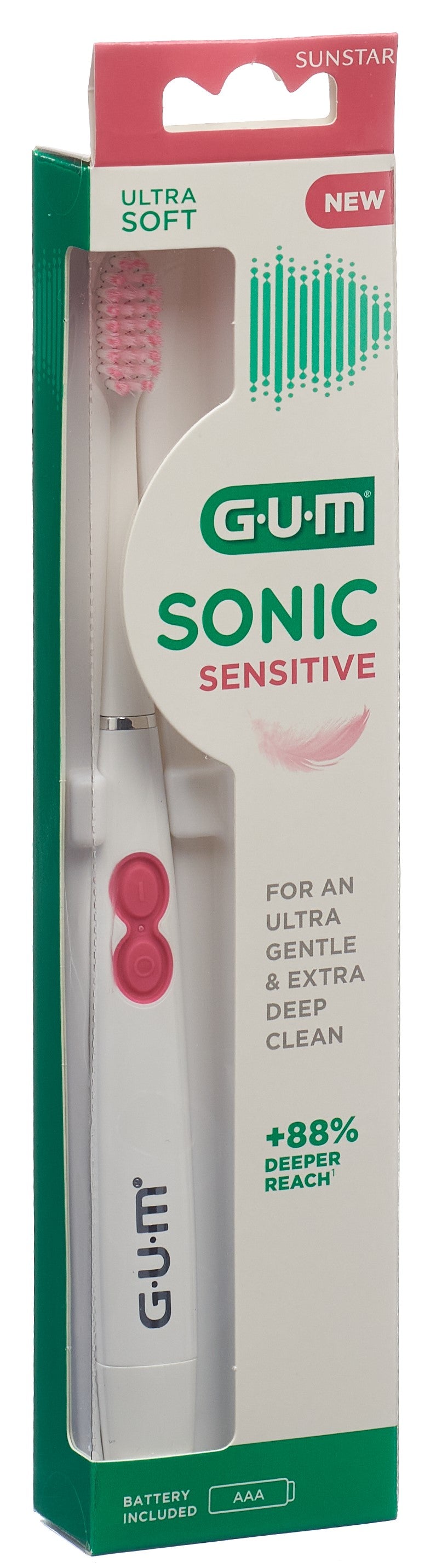 GUM Sonic Sensitive Brosse à Dents Électrique Blanche | Soin Oral