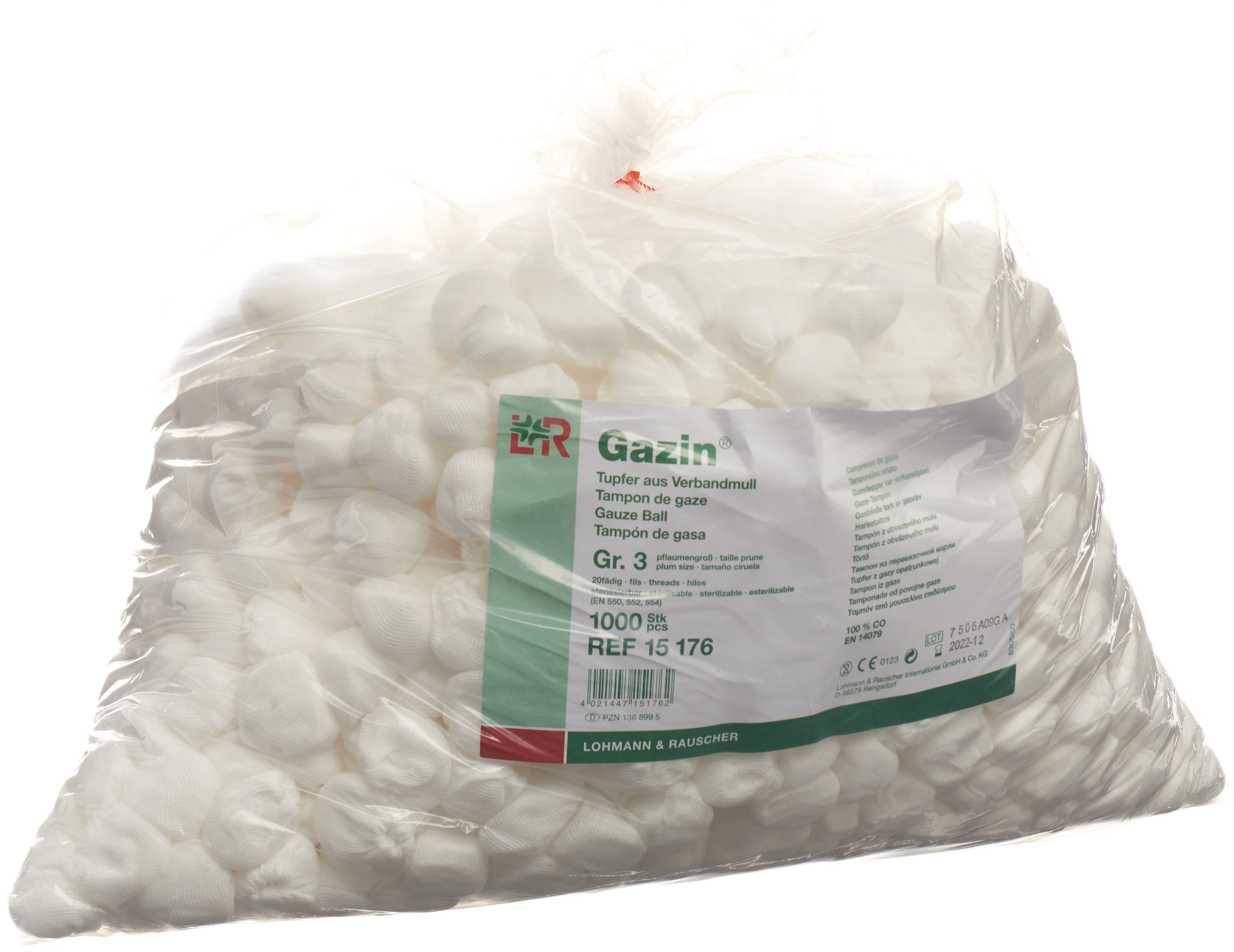 GAZIN Tampons Gaze Gr3 20 fils Taille Prune 1000 Pièces | Soin Essentiel