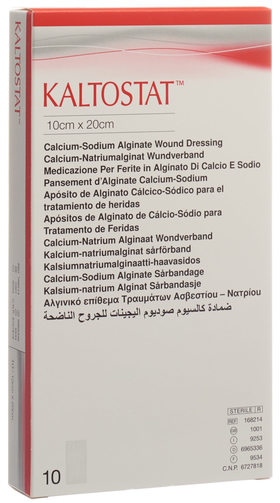 Kaltostat Pansement Alginate Stérile 10x20cm | 10 Compresses