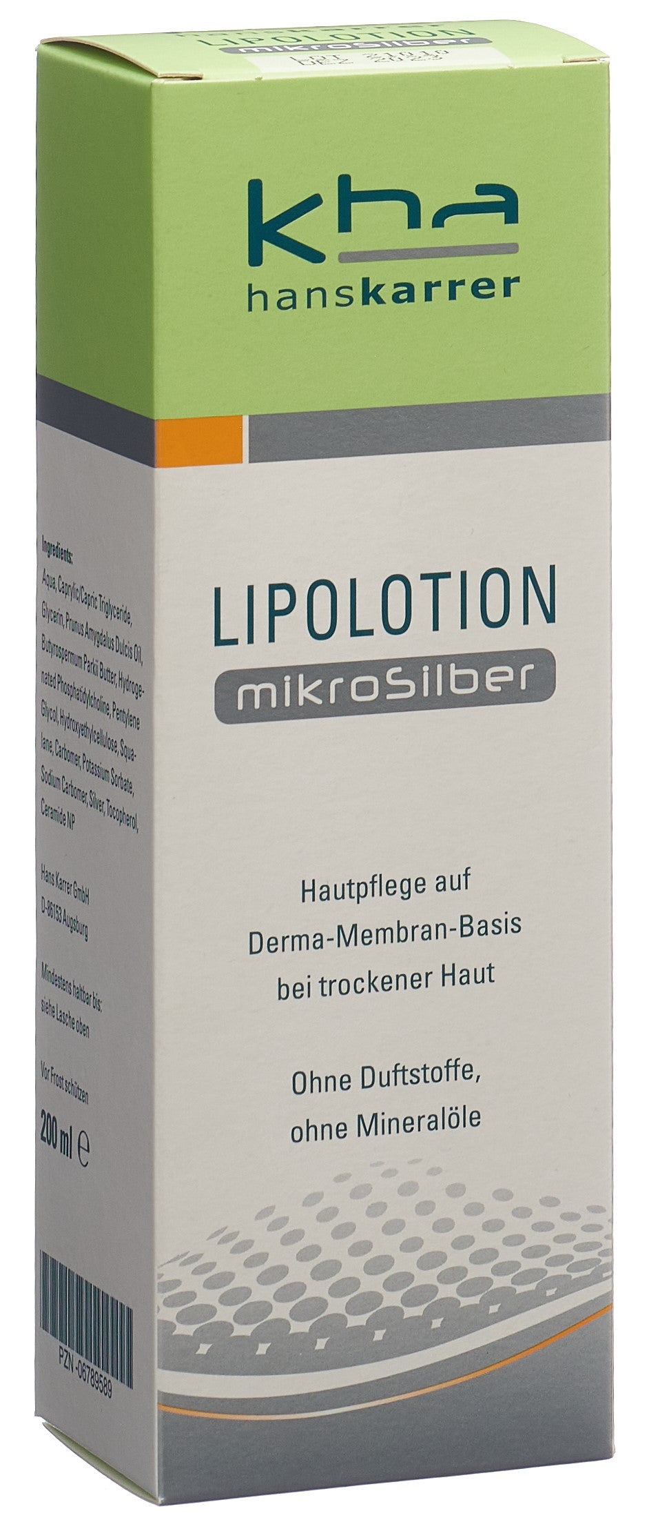 HANS KARRER Lipolotion MikroSilber Soin Apaisant 200 ml