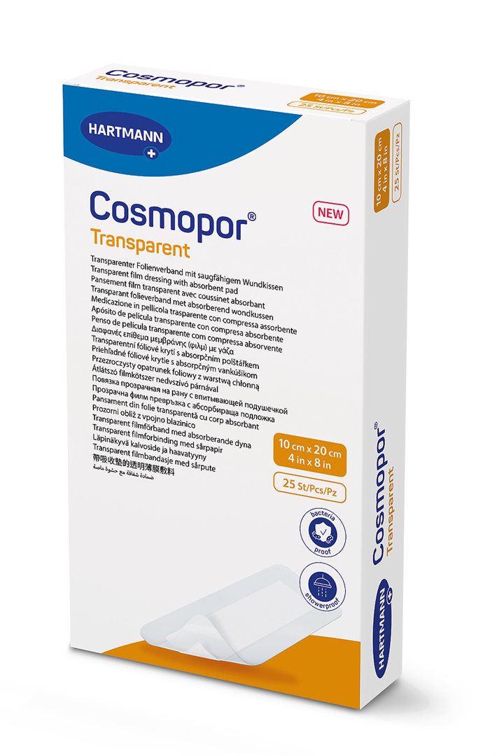 COSMOPOR Pansement Transparent Stérile 10x20cm | 25 Pièces