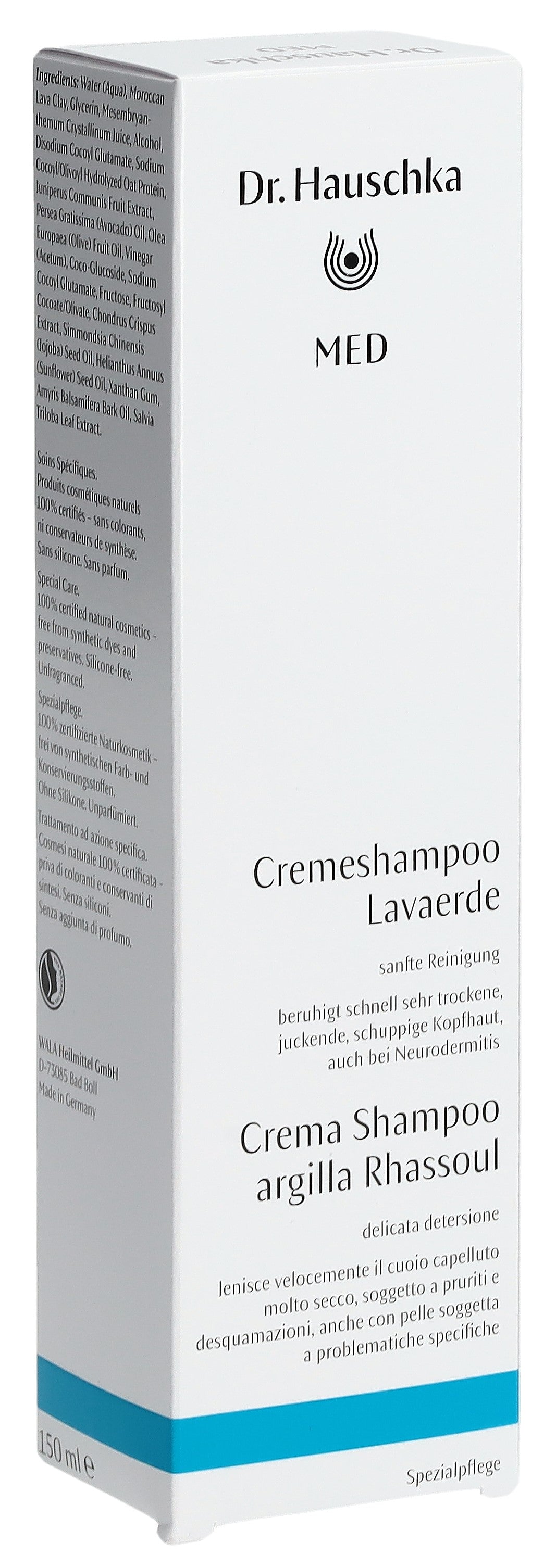 Dr. Hauschka Med Shampooing-Crème Rhassoul Cheveux Secs 150 ml