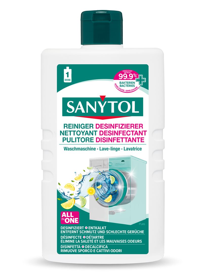 SANYTOL Nettoyant Désinfectant Lave-Linge Pure 240 ml | Anti-Odeurs