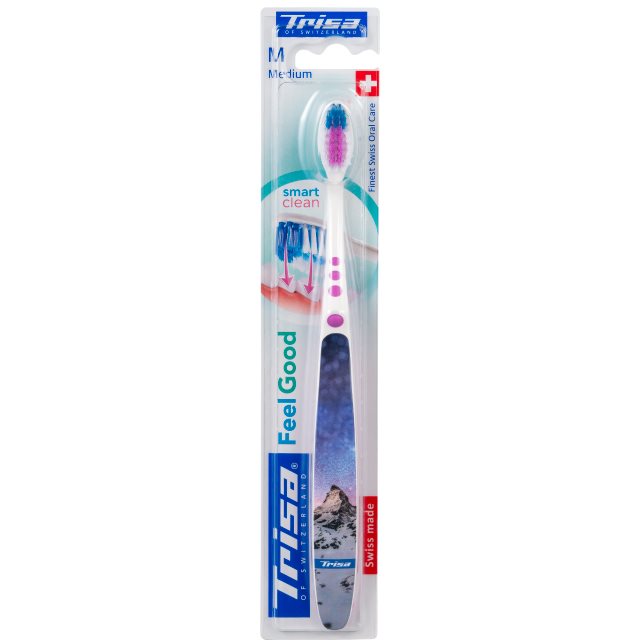 TRISA Feelgood Smart Clean Brosse à Dents Medium | Nettoyage Efficace