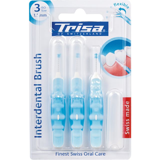TRISA Brossettes Interdentaires ISO 3 1.1mm Nettoyage Profond 3 Pièces
