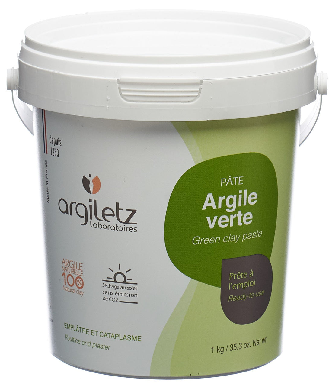 Argiletz Argile Verte Pâte 1kg | Soin Naturel Purifiant
