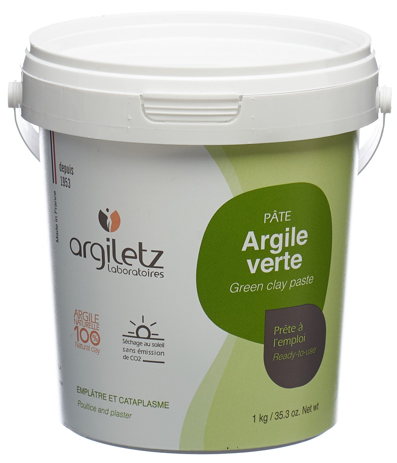 Argiletz Argile Verte Pâte 1kg | Soin Naturel Purifiant