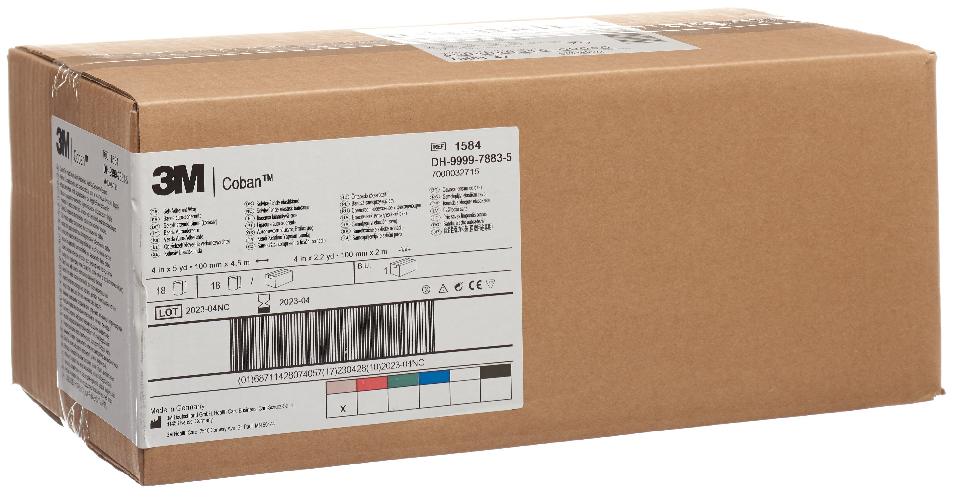 3M COBAN bande adhé 10.1cmx4.57m chair 18 pce