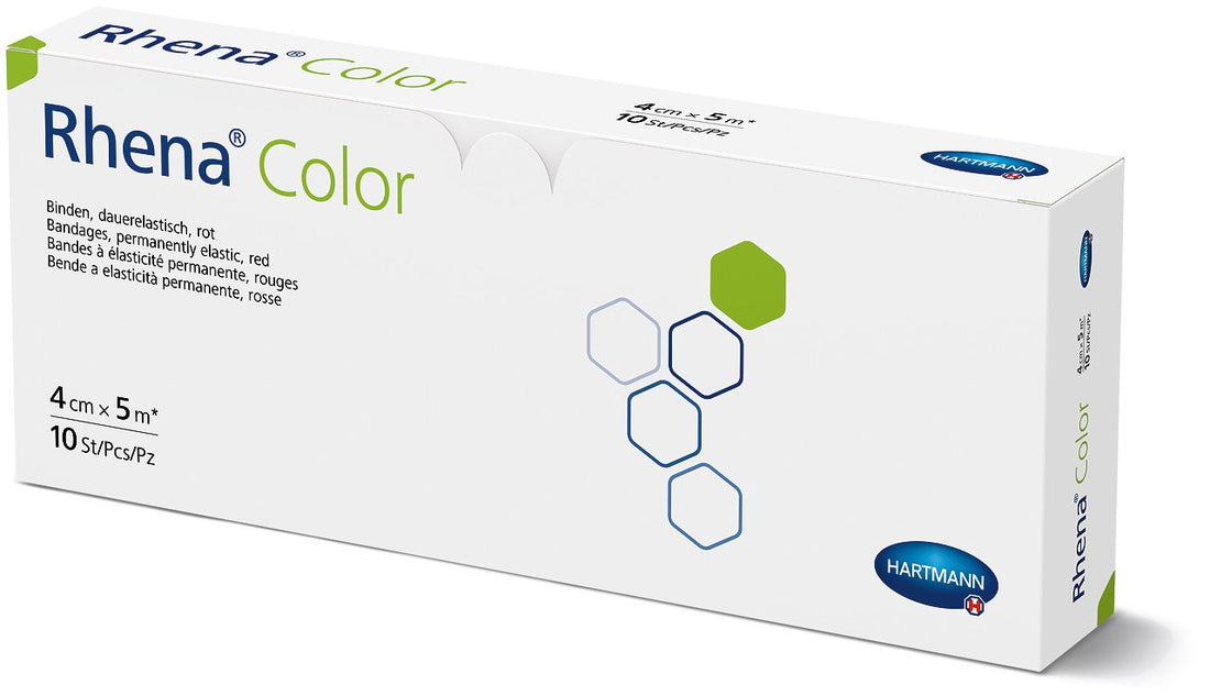 RHENA Bandes Élastiques Rouge 4cm x 5m | Lot de 10 Pièces