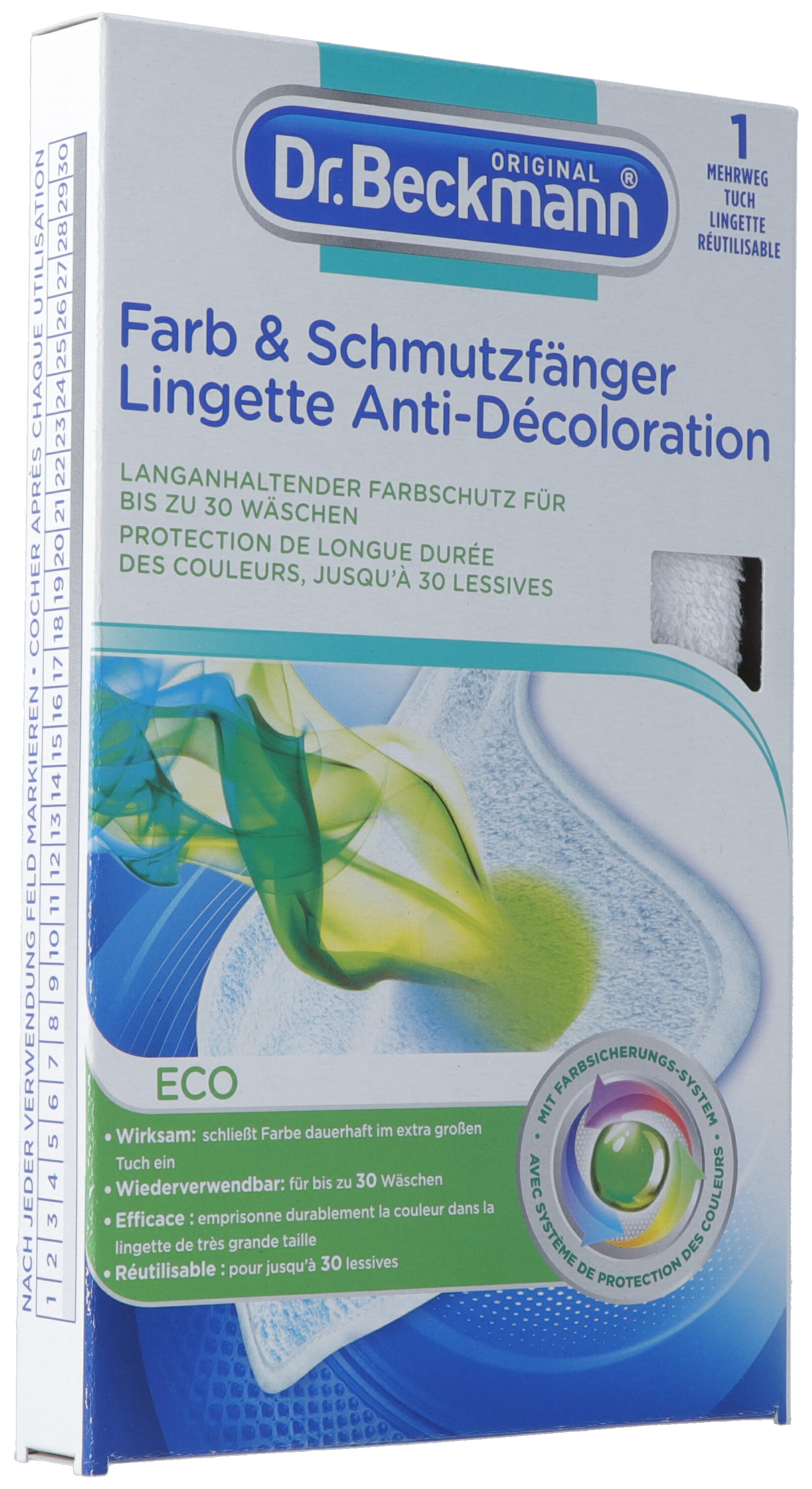 Dr. Beckmann Lingettes Anti-Décoloration Réutilisables | Protection Linge