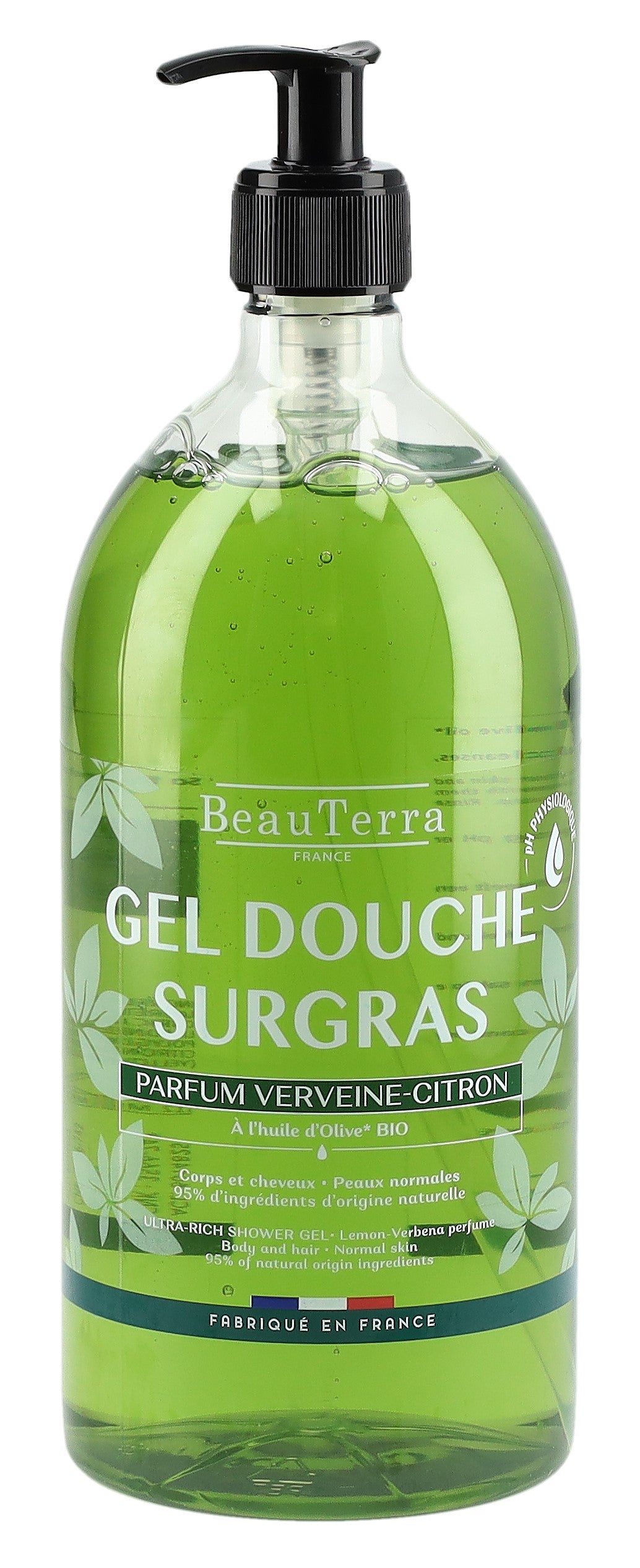 BEAUTERRA Gel Douche Surgras Verveine Citron | 1000 ml