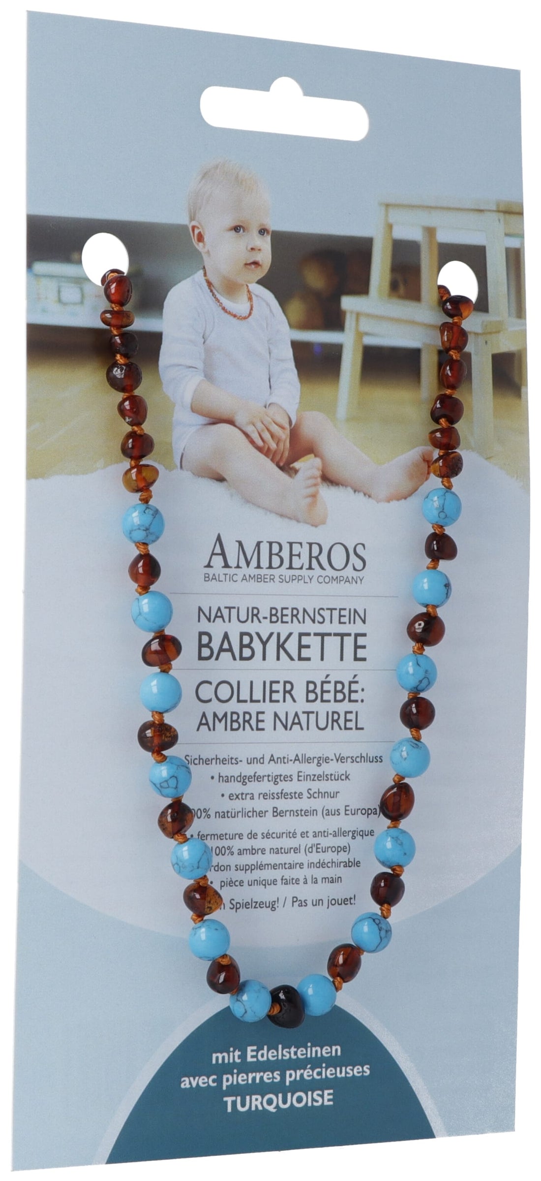 AMBEROS Collier Anti-Puces &amp; Tiques Naturel | Protection Barrière 3 Mois