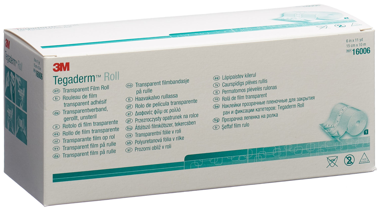 3M TEGADERM ROLL pansement vuln 15cmx10m transp