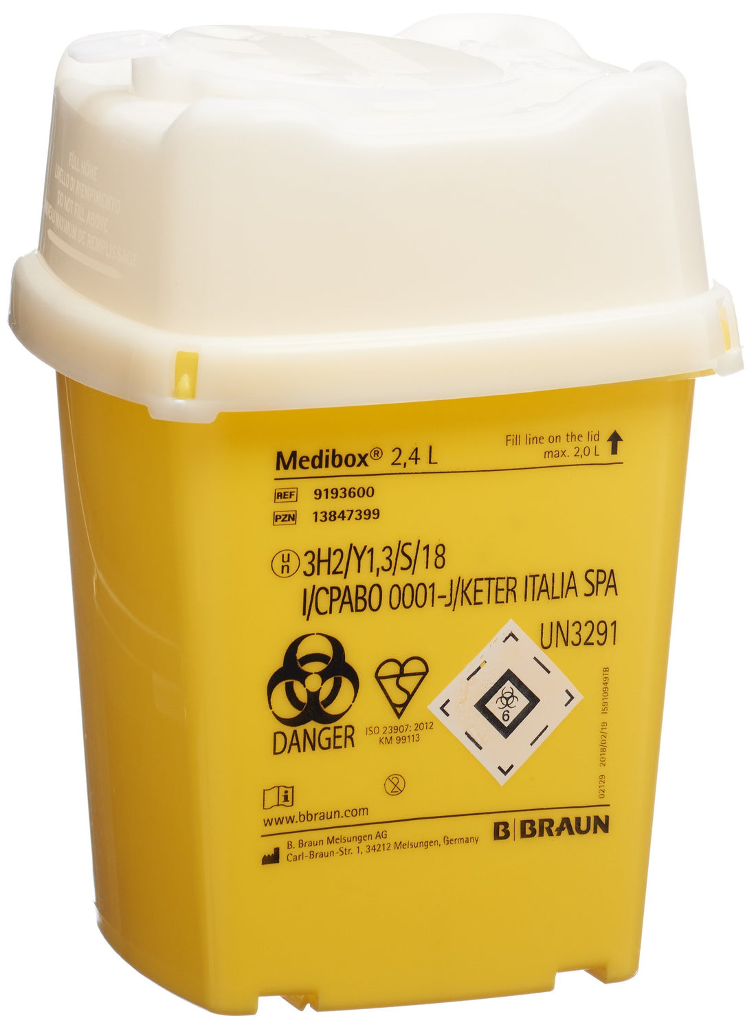 MEDIBOX Collecteur Aiguilles Usagées Sécurisé 2.4 L