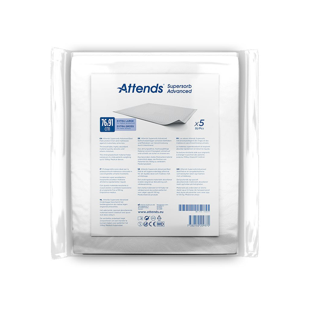ATTENDS Supersorb Advanced Alèse 76x91cm 5 Pièces | Protection Supérieure