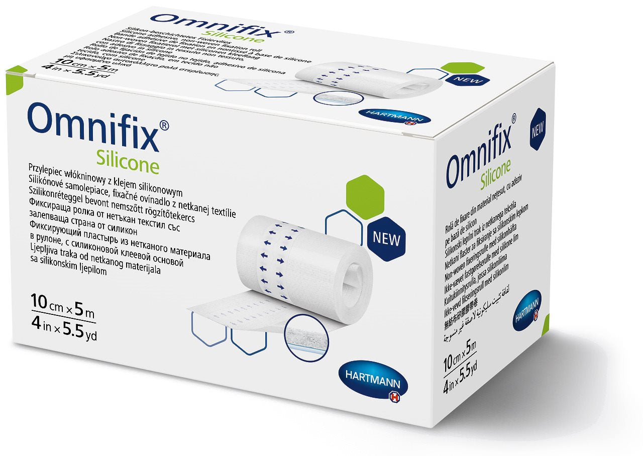 OMNIFIX Pansement Silicone 10 cm x 5 m Douceur &amp; Protection | Dispositif Médical