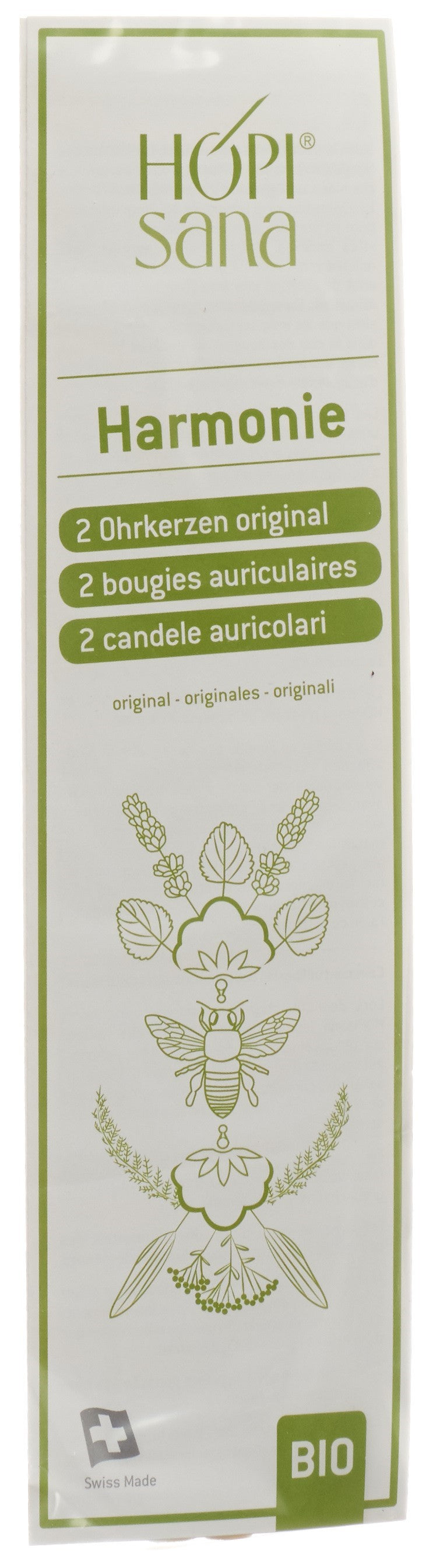 Hopisana Bougies Auriculaires Vertes Harmonisantes | Lot de 2