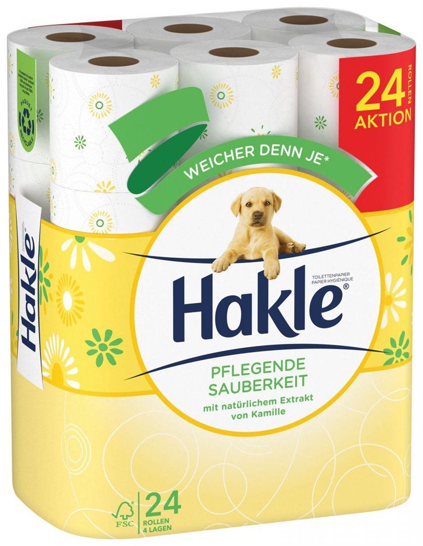 HAKLE Papier Toilette Soin Apaisant 24 Rouleaux
