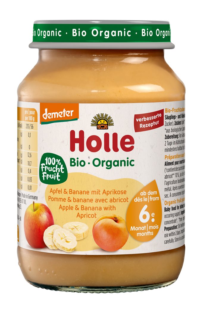 Holle Pomme Banane Abricot Purée Bébé 190 g